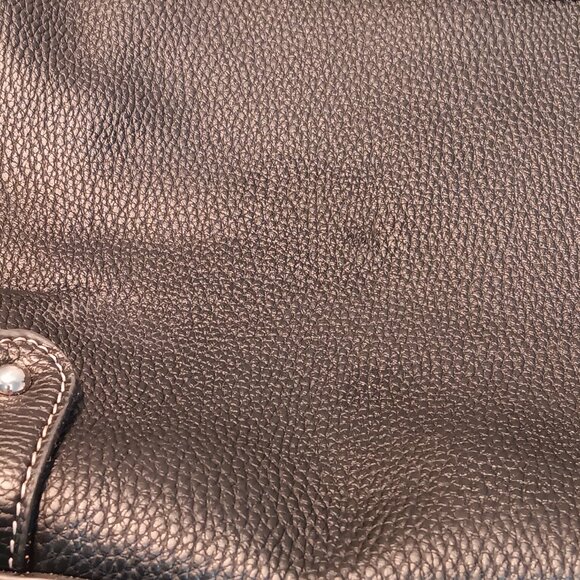 London Fog black faux leather large tote bag purse - Picture 12 of 14